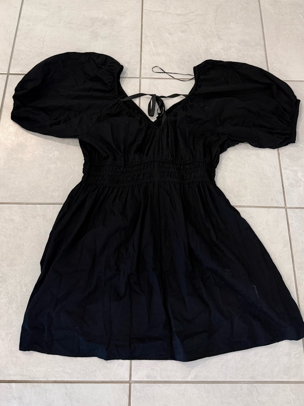 Old Navy Black Puff Sleeve Mini Dress